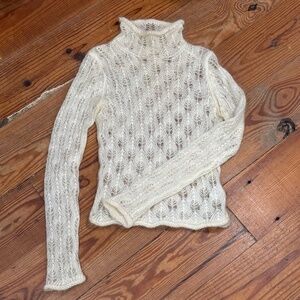 Mohair Lace Sweater Extra Small -Cream